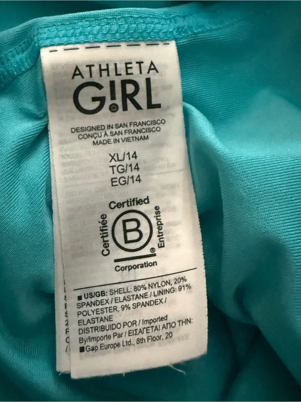 Athleta girl one piece swimsuit size 14